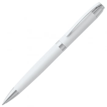 Ручка шариковая Razzo Chrome, белая купить с нанесением логотипа оптом на заказ в интернет-магазине Санкт-Петербург