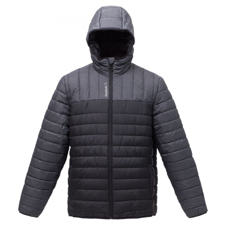 Куртка мужская Outdoor, серая с черным купить с нанесением логотипа оптом на заказ в интернет-магазине Санкт-Петербург