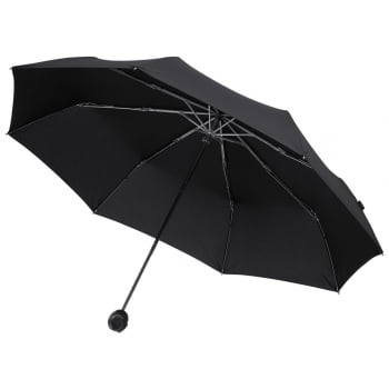 Зонт складной Floyd с кольцом, черный купить с нанесением логотипа оптом на заказ в интернет-магазине Санкт-Петербург