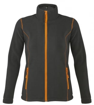 Куртка женская NOVA WOMEN 200, темно-серая с оранжевым купить с нанесением логотипа оптом на заказ в интернет-магазине Санкт-Петербург