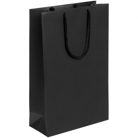 Пакет бумажный «Блеск», средний, черный купить с нанесением логотипа оптом на заказ в интернет-магазине Санкт-Петербург