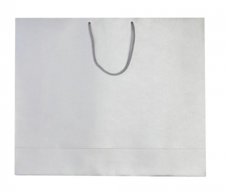 Пакет бумажный «Блеск», большой, серебристый, уценка купить с нанесением логотипа оптом на заказ в интернет-магазине Санкт-Петербург