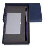 Подарочный набор Joint: футляр для визиток и шариковая ручка, синий