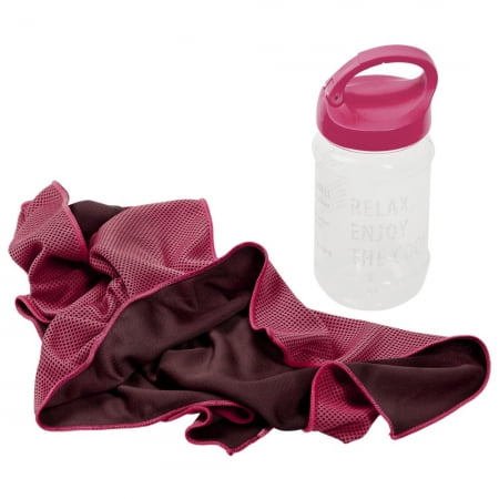 Охлаждающее полотенце Weddell, розовое купить с нанесением логотипа оптом на заказ в интернет-магазине Санкт-Петербург