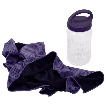 Охлаждающее полотенце Weddell, фиолетовое купить с нанесением логотипа оптом на заказ в интернет-магазине Санкт-Петербург