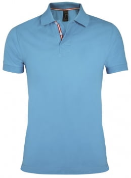 Рубашка поло мужская PATRIOT 200, голубая купить с нанесением логотипа оптом на заказ в интернет-магазине Санкт-Петербург