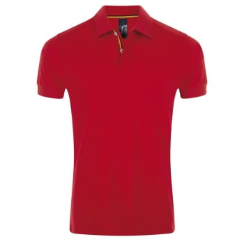 Рубашка поло мужская PATRIOT 200, красная с черным купить с нанесением логотипа оптом на заказ в интернет-магазине Санкт-Петербург