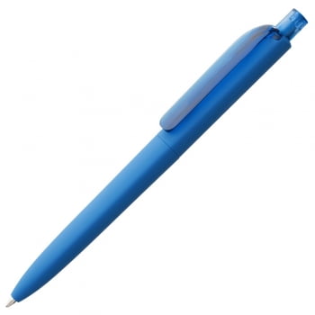Ручка шариковая Prodir DS8 PRR-T Soft Touch, голубая купить с нанесением логотипа оптом на заказ в интернет-магазине Санкт-Петербург