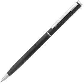 Ручка шариковая Hotel Chrome, ver.2, черная купить с нанесением логотипа оптом на заказ в интернет-магазине Санкт-Петербург