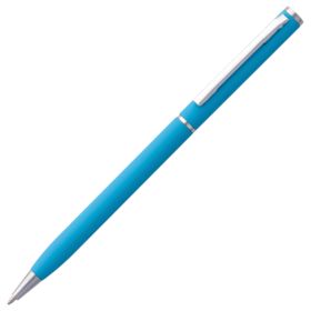 Ручка шариковая Hotel Chrome, ver.2, голубая купить с нанесением логотипа оптом на заказ в интернет-магазине Санкт-Петербург