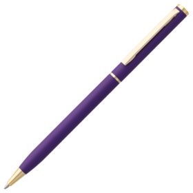 Ручка шариковая Hotel Gold, ver.2, фиолетовая купить с нанесением логотипа оптом на заказ в интернет-магазине Санкт-Петербург
