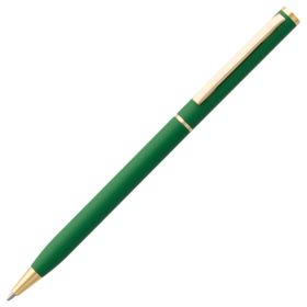 Ручка шариковая Hotel Gold, ver.2, зеленая купить с нанесением логотипа оптом на заказ в интернет-магазине Санкт-Петербург