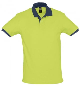 Рубашка поло Prince 190, зеленое яблоко с темно-синим купить с нанесением логотипа оптом на заказ в интернет-магазине Санкт-Петербург