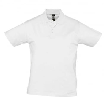 Рубашка поло мужская Prescott men 170, белая купить с нанесением логотипа оптом на заказ в интернет-магазине Санкт-Петербург