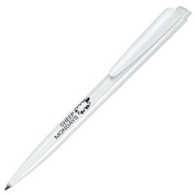 Ручка шариковая Senator Dart Polished, белая купить с нанесением логотипа оптом на заказ в интернет-магазине Санкт-Петербург