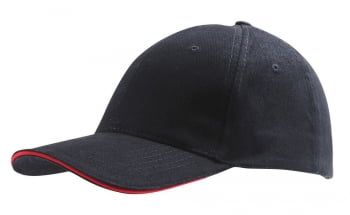 Бейсболка BUFFALO, черная с красным купить с нанесением логотипа оптом на заказ в интернет-магазине Санкт-Петербург