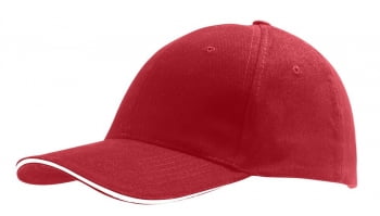 Бейсболка BUFFALO, красная с белым купить с нанесением логотипа оптом на заказ в интернет-магазине Санкт-Петербург