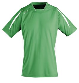 Футболка спортивная MARACANA 140, зеленая с белым купить оптом с нанесение логотипа в Санкт-Петербурге