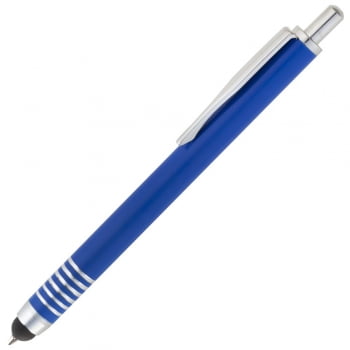 Ручка шариковая Finger со стилусом, синяя купить с нанесением логотипа оптом на заказ в интернет-магазине Санкт-Петербург