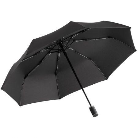 Зонт складной AOC Mini с цветными спицами, серый купить с нанесением логотипа оптом на заказ в интернет-магазине Санкт-Петербург
