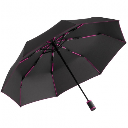 Зонт складной AOC Mini с цветными спицами, розовый купить с нанесением логотипа оптом на заказ в интернет-магазине Санкт-Петербург