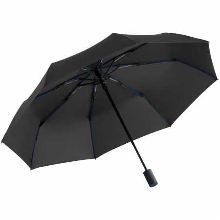 Зонт складной AOC Mini с цветными спицами, темно-синий купить с нанесением логотипа оптом на заказ в интернет-магазине Санкт-Петербург