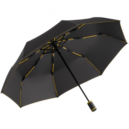 Зонт складной AOC Mini с цветными спицами, желтый купить с нанесением логотипа оптом на заказ в интернет-магазине Санкт-Петербург