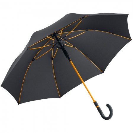 Зонт-трость с цветными спицами Color Style, оранжевый купить с нанесением логотипа оптом на заказ в интернет-магазине Санкт-Петербург
