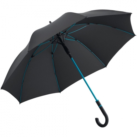 Зонт-трость с цветными спицами Color Style, бирюзовый купить с нанесением логотипа оптом на заказ в интернет-магазине Санкт-Петербург