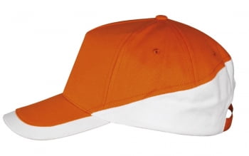 Бейсболка BOOSTER, оранжевая с белым купить с нанесением логотипа оптом на заказ в интернет-магазине Санкт-Петербург