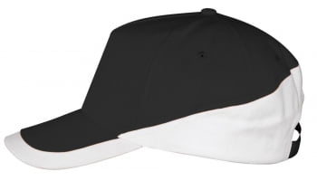 Бейсболка BOOSTER, черная с белым купить с нанесением логотипа оптом на заказ в интернет-магазине Санкт-Петербург