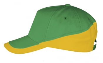 Бейсболка BOOSTER, ярко-зеленая с желтым купить с нанесением логотипа оптом на заказ в интернет-магазине Санкт-Петербург