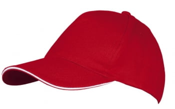 Бейсболка LONG BEACH, красная с белым купить с нанесением логотипа оптом на заказ в интернет-магазине Санкт-Петербург