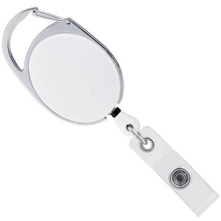 Ретрактор с карабином Access, белый купить с нанесением логотипа оптом на заказ в интернет-магазине Санкт-Петербург