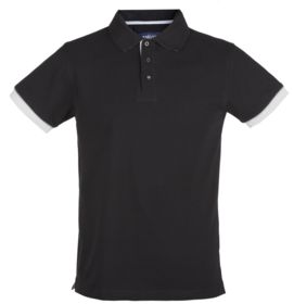 Рубашка поло мужская ANDERSON, черная купить оптом с нанесение логотипа в Санкт-Петербурге