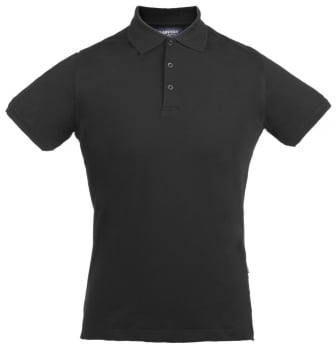 Рубашка поло стретч мужская EAGLE, черная купить с нанесением логотипа оптом на заказ в интернет-магазине Санкт-Петербург