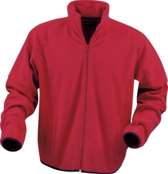 Куртка флисовая мужская LANCASTER, красная купить с нанесением логотипа оптом на заказ в интернет-магазине Санкт-Петербург