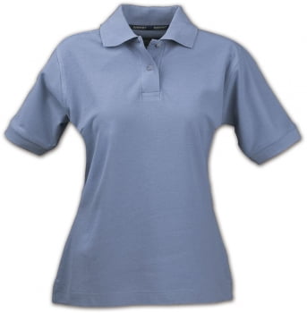 Рубашка поло женская SEMORA, голубая купить с нанесением логотипа оптом на заказ в интернет-магазине Санкт-Петербург