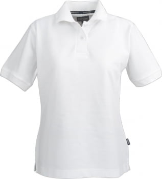 Рубашка поло женская SEMORA, белая купить с нанесением логотипа оптом на заказ в интернет-магазине Санкт-Петербург