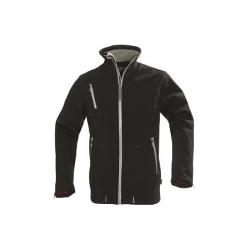 Куртка софтшелл мужская SNYDER, черная купить с нанесением логотипа оптом на заказ в интернет-магазине Санкт-Петербург