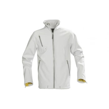 Куртка софтшелл мужская SNYDER, белая купить с нанесением логотипа оптом на заказ в интернет-магазине Санкт-Петербург