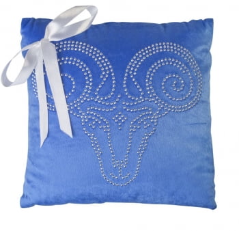 Подушка «Овен», синяя купить с нанесением логотипа оптом на заказ в интернет-магазине Санкт-Петербург