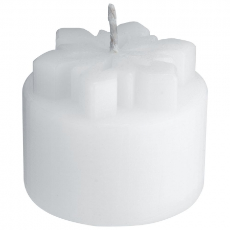 Свеча «Снежинка», малая, белая купить с нанесением логотипа оптом на заказ в интернет-магазине Санкт-Петербург