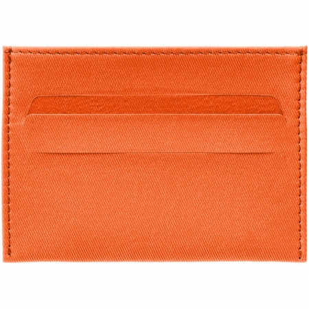 Чехол для карточек Twill, оранжевый купить с нанесением логотипа оптом на заказ в интернет-магазине Санкт-Петербург