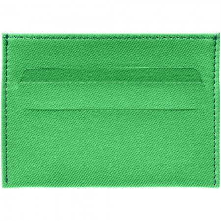 Чехол для карточек Twill, зеленый купить с нанесением логотипа оптом на заказ в интернет-магазине Санкт-Петербург