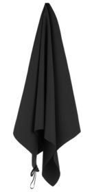 Полотенце Atoll Large, черное купить с нанесением логотипа оптом на заказ в интернет-магазине Санкт-Петербург