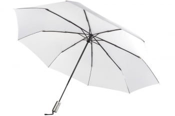 Зонт складной Unit Fiber, белый купить с нанесением логотипа оптом на заказ в интернет-магазине Санкт-Петербург