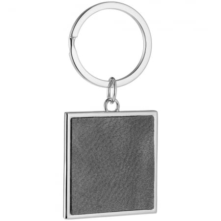 Брелок Grey Square со вставкой, серый купить с нанесением логотипа оптом на заказ в интернет-магазине Санкт-Петербург