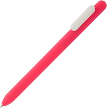 Ручка шариковая Slider Soft Touch, розовая с белым купить с нанесением логотипа оптом на заказ в интернет-магазине Санкт-Петербург
