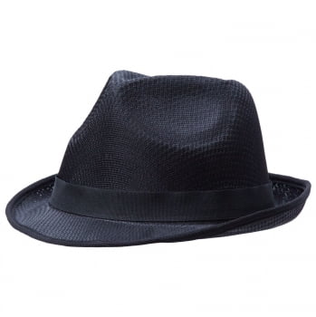 Шляпа Gentleman, черная с черной лентой купить с нанесением логотипа оптом на заказ в интернет-магазине Санкт-Петербург